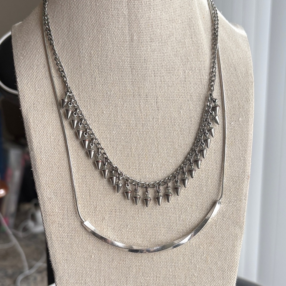 Silver tone Necklaces (set of two)